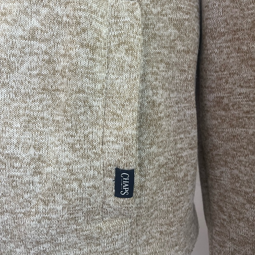 Chaps Men's Light Gray Zip Up Sweater Medium - Picture 3 of 7